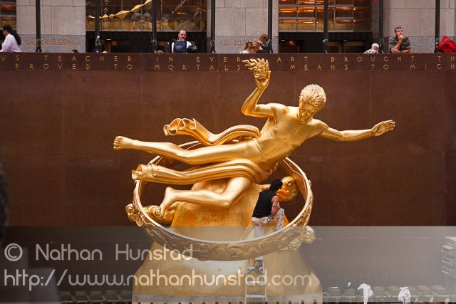 The sculpture of Prometheus at the Rockefeller Center